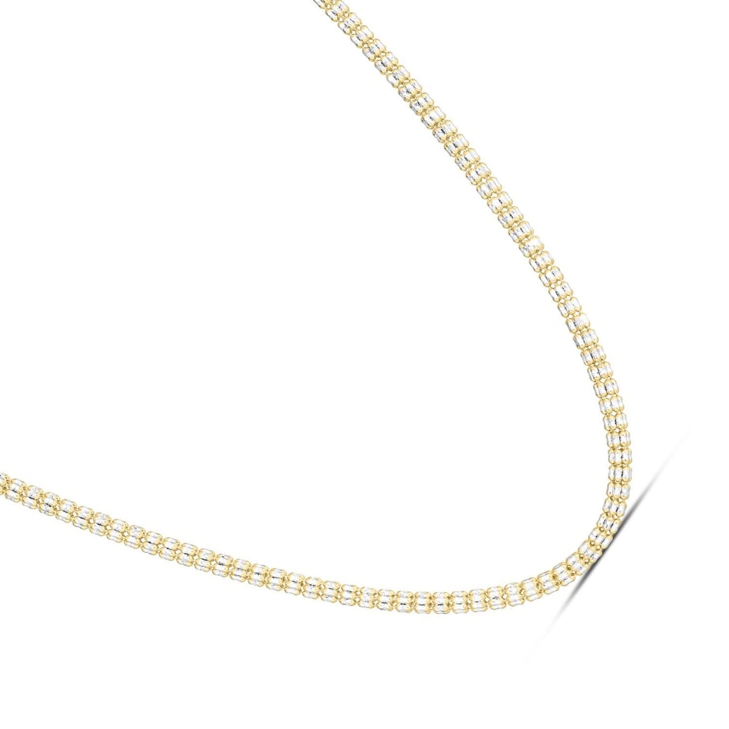JewelStop 14K Bicolor Gold 2,74mm Diamantschliff Strukturiert Iced Kette Karabinerverschluss - Bild 25 von 25