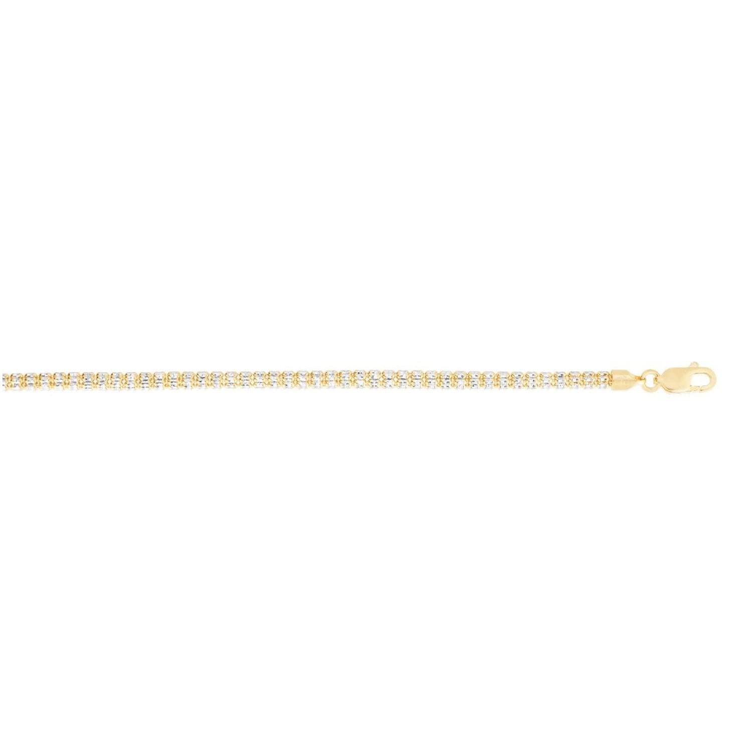 JewelStop 14K Bicolor Gold 2,74mm Diamantschliff Strukturiert Iced Kette Karabinerverschluss - Bild 23 von 25