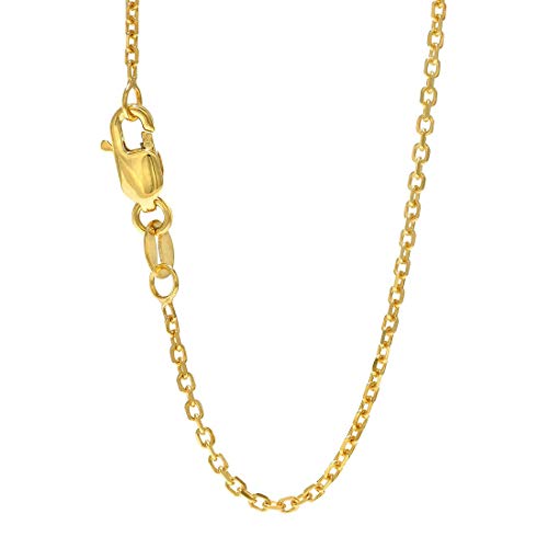 14k Gold Yellow White Or Rose 1.1 mm Cable Chain Necklace Spring Ring Clasp - Bild 22 von 29