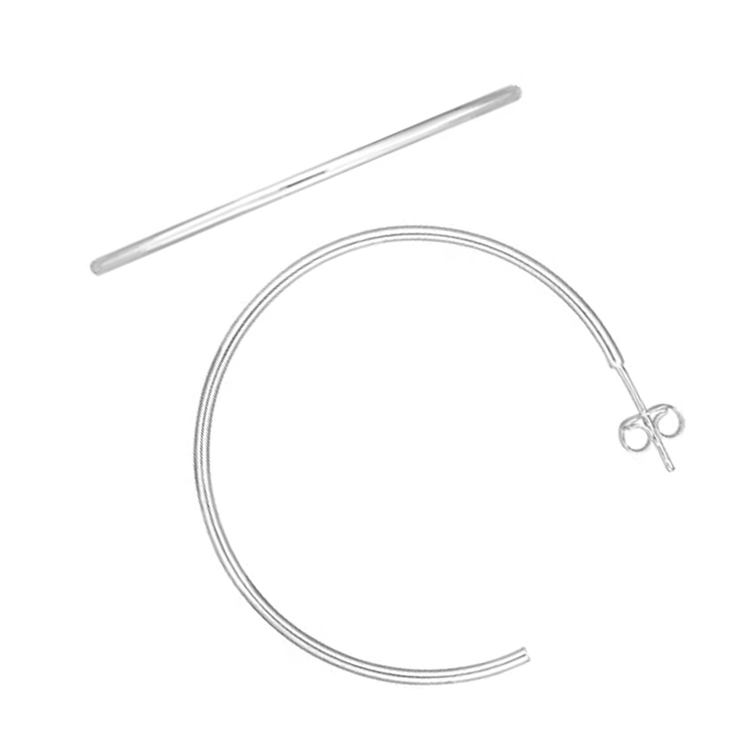 14K Gelb-, Rosé- und Weißgold 1,5x40mm C Creolen mit Push Back Verschluss - Bild 25 von 28
