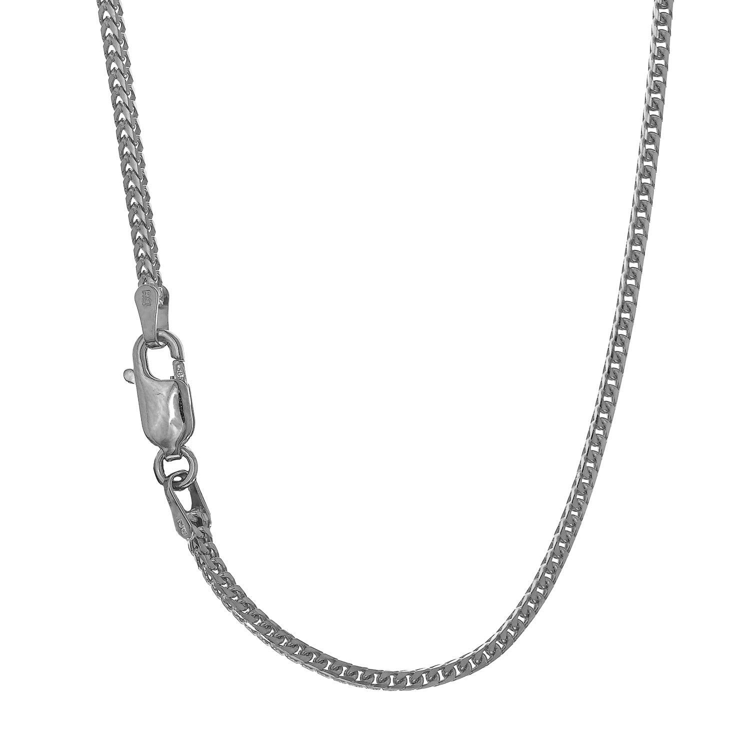 Collar de cadena Franco de 0,9 mm de oro amarillo o blanco de 14 k cierre de garra de langosta de 16"18"20" - Imagen 16 de 20