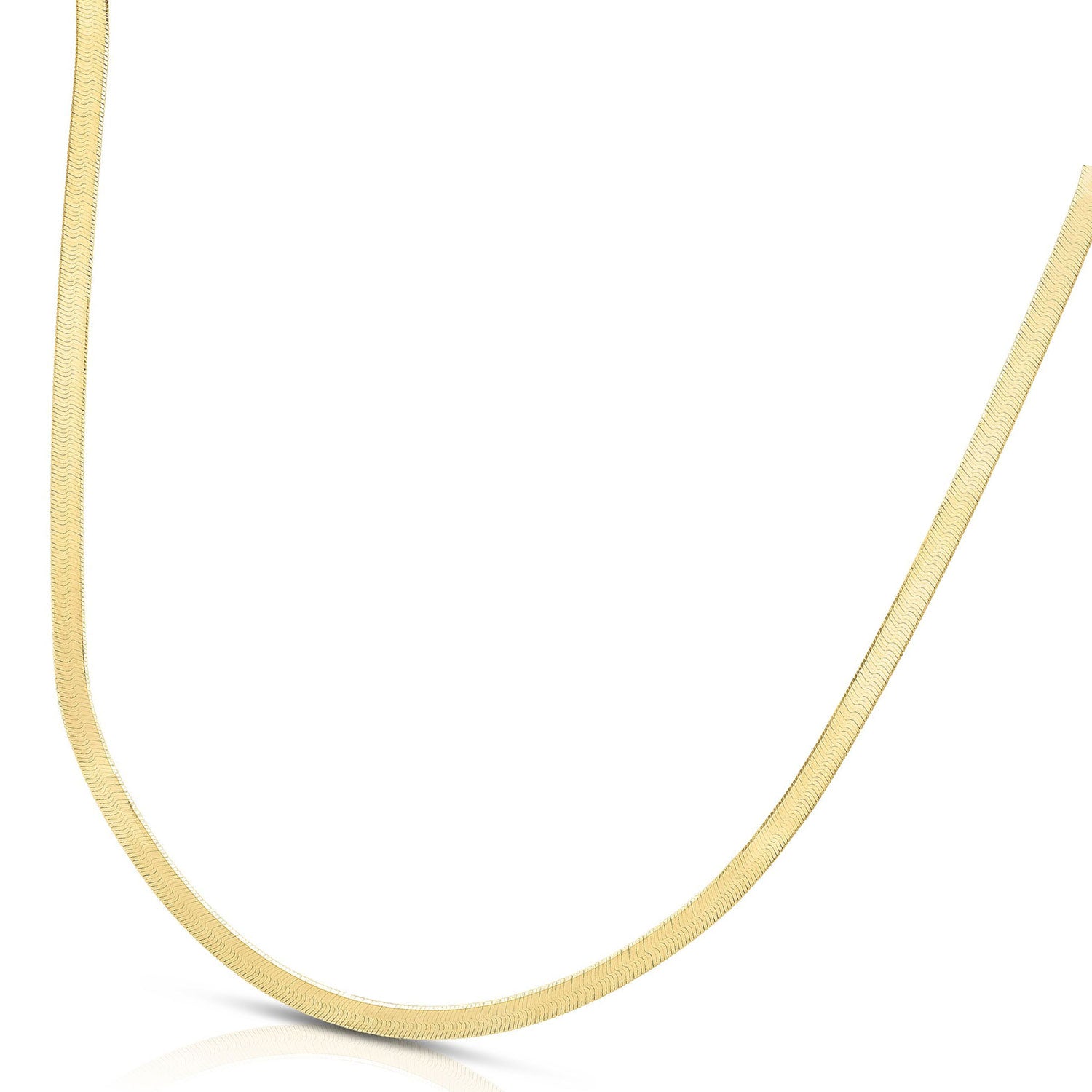 10K Yellow Gold 2.8mm Herringbone Chain & Polished Finish and Lobster Clasp - Picture 8 of 30