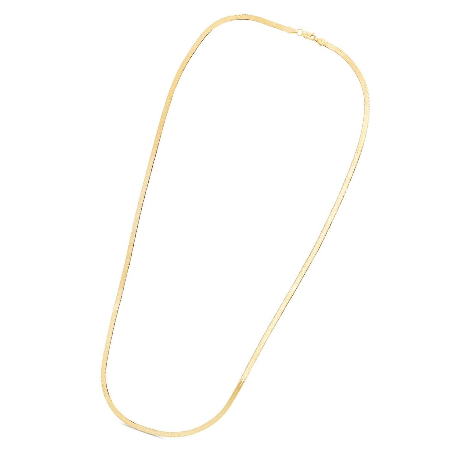 10K Yellow Gold 2.8mm Herringbone Chain & Polished Finish and Lobster Clasp - Picture 12 of 30