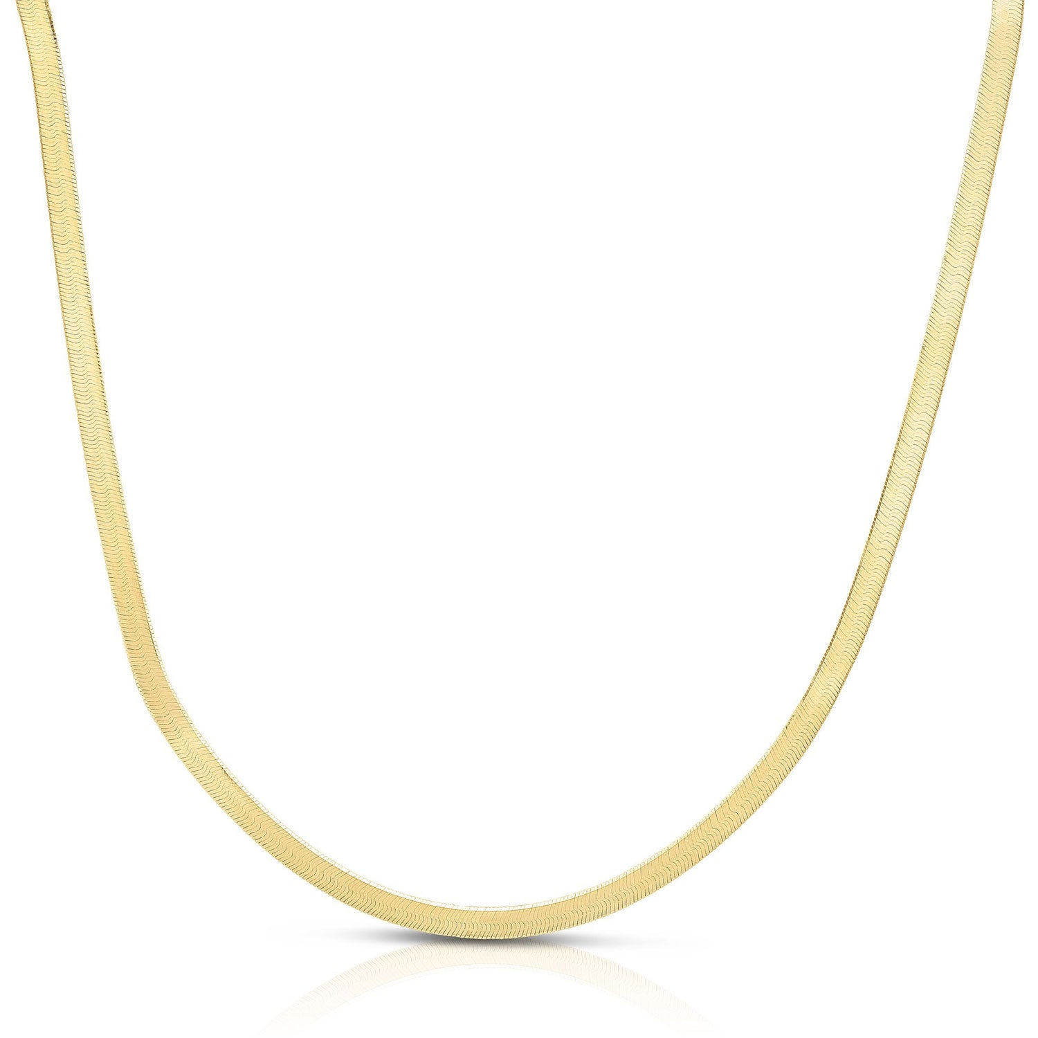 10K Yellow Gold 2.8mm Herringbone Chain & Polished Finish and Lobster Clasp - Picture 7 of 30
