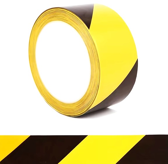 2" Black/Yellow Vinyl Safety Marking Tape (36yds / 108ft) by ContractorsX