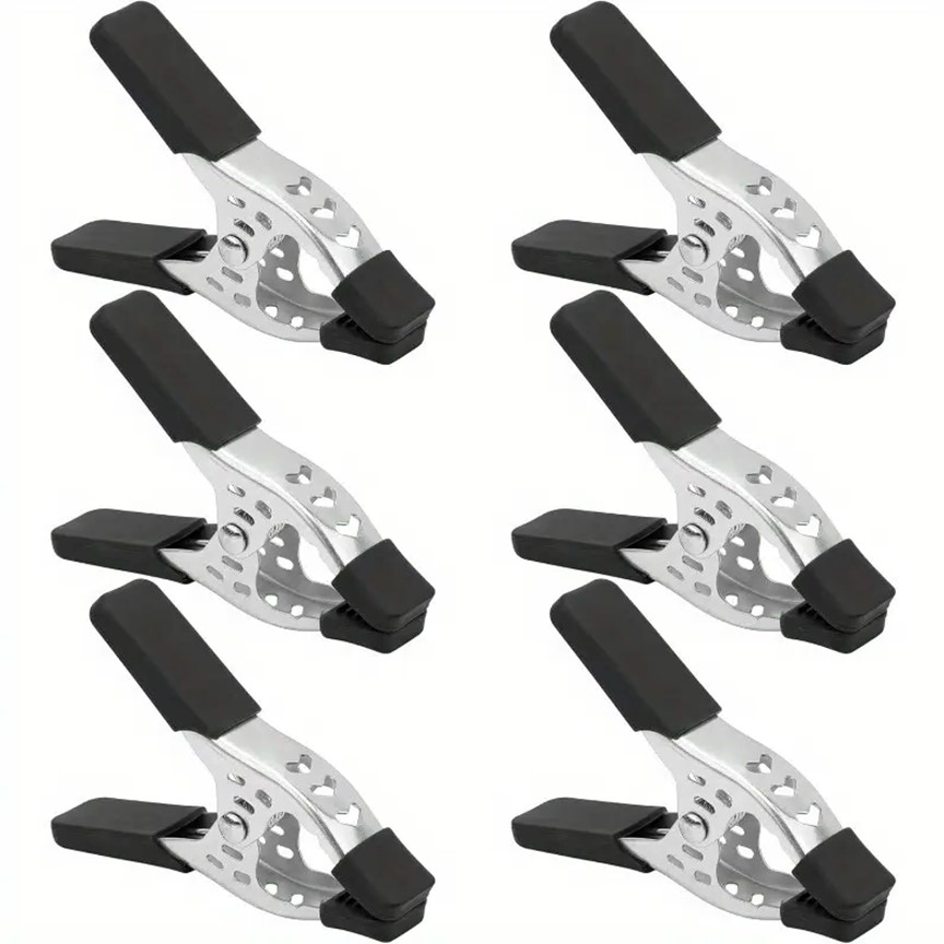 6" Black Heavy Duty Metal Spring Clamp, w/ PVC Tips & Handles by ContractorsX - Picture 3 of 13