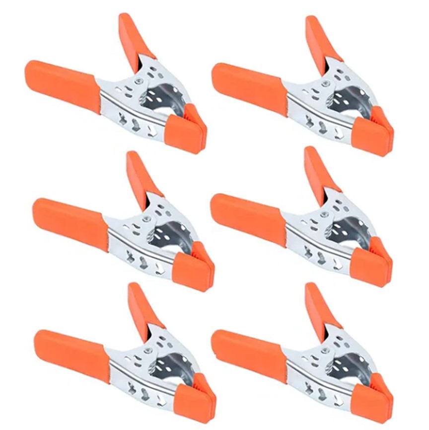 6″ Orange Heavy Duty Metal Spring Clamp, w/ PVC Tips & Handles by ContractorsX