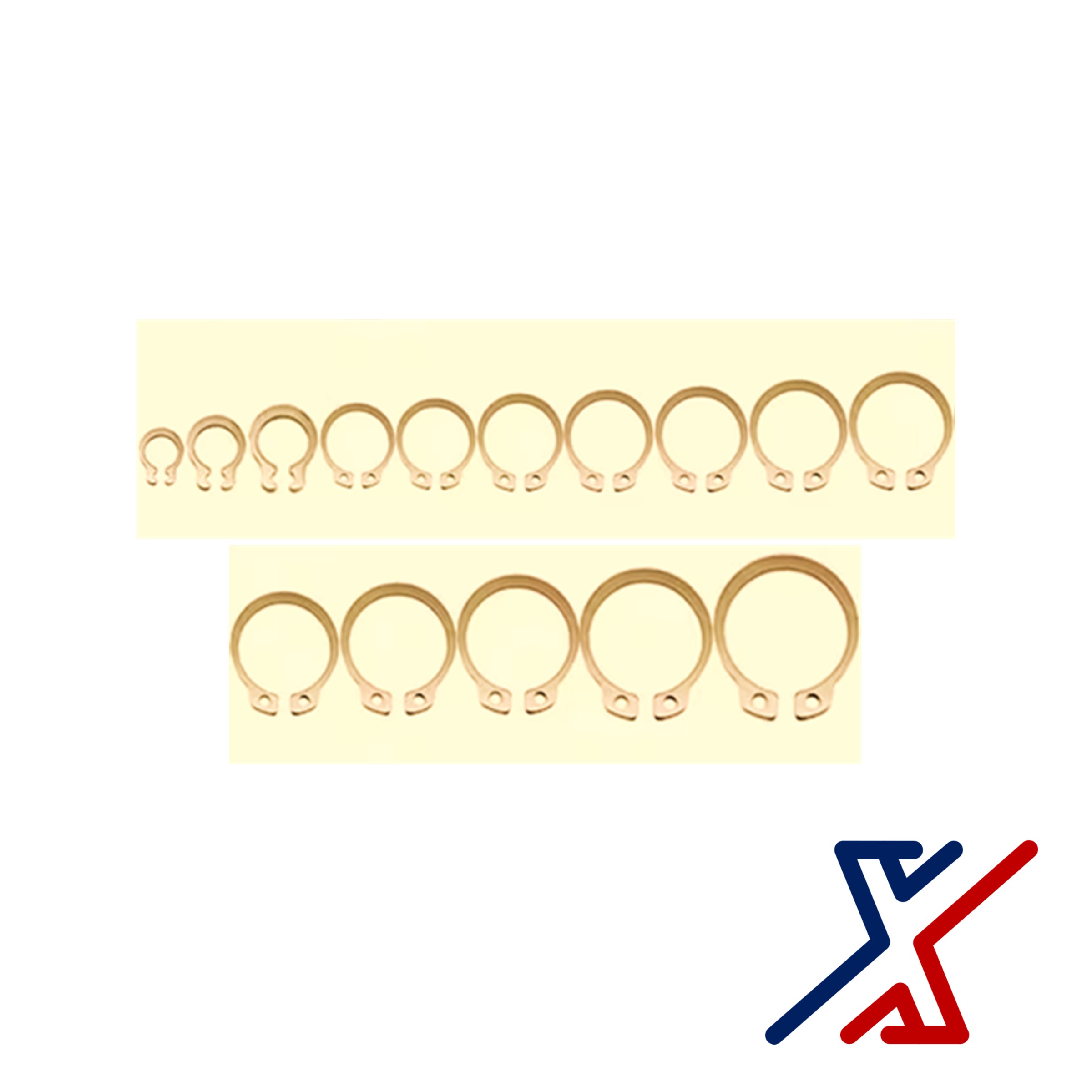 1 3/8" Yellow-Plated Steel External Retaining Ring / Snap Ri
