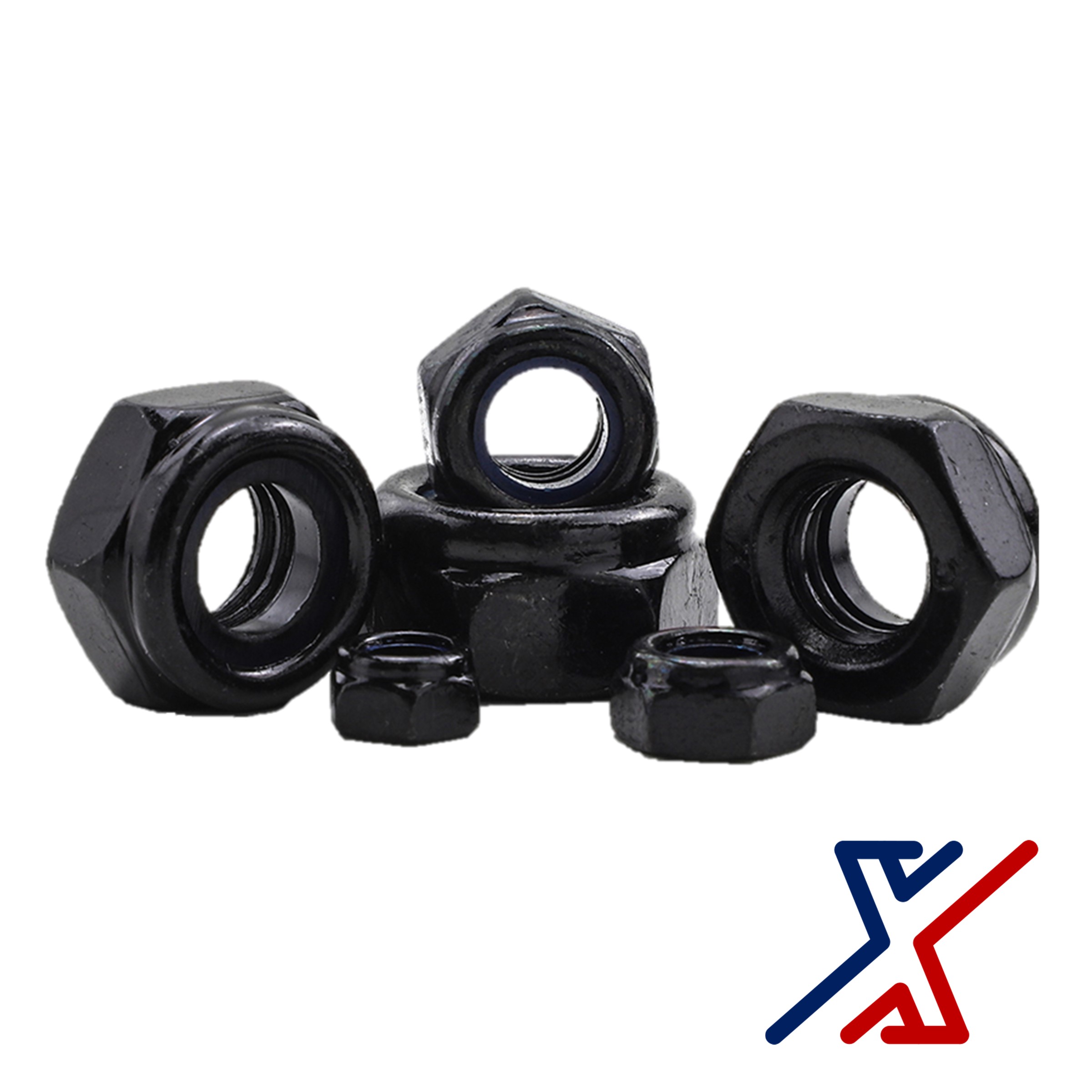6-32 Performance Black-Corrosion-Resistant-Coated Steel Nylon-Insert Locknuts