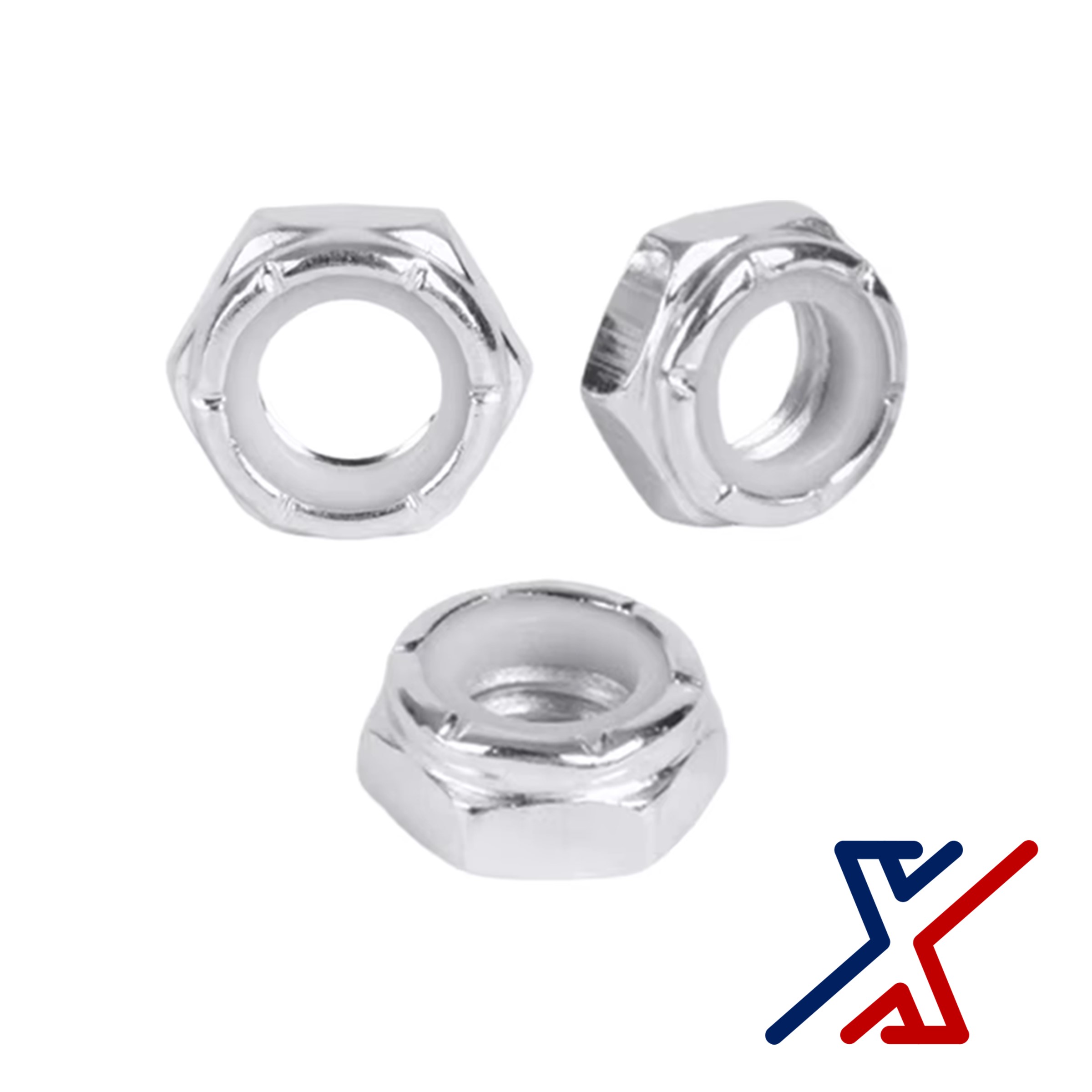 10-32 C.R. 18-8 Stainless Steel Thin-Profile Nylon-Insert Locknuts by X1Tools