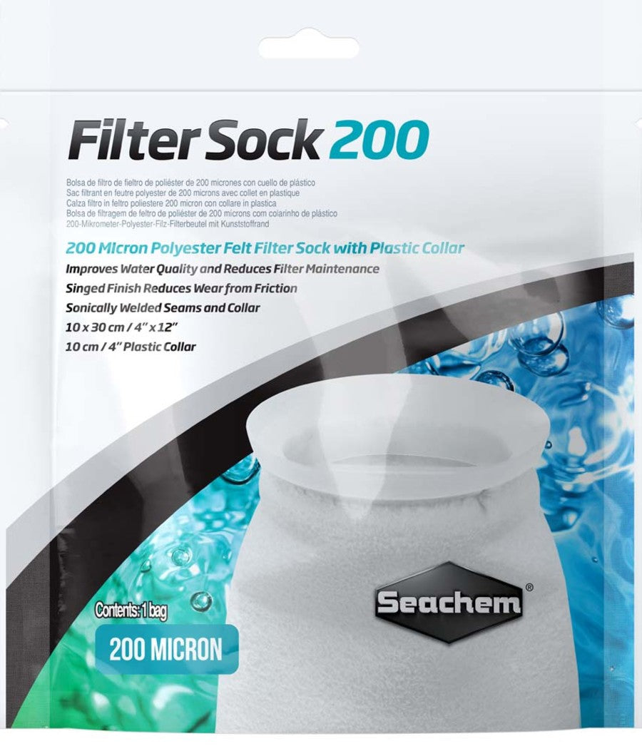 Seachem Mesh Filter Sock with Plastic Collar 200 Micron
