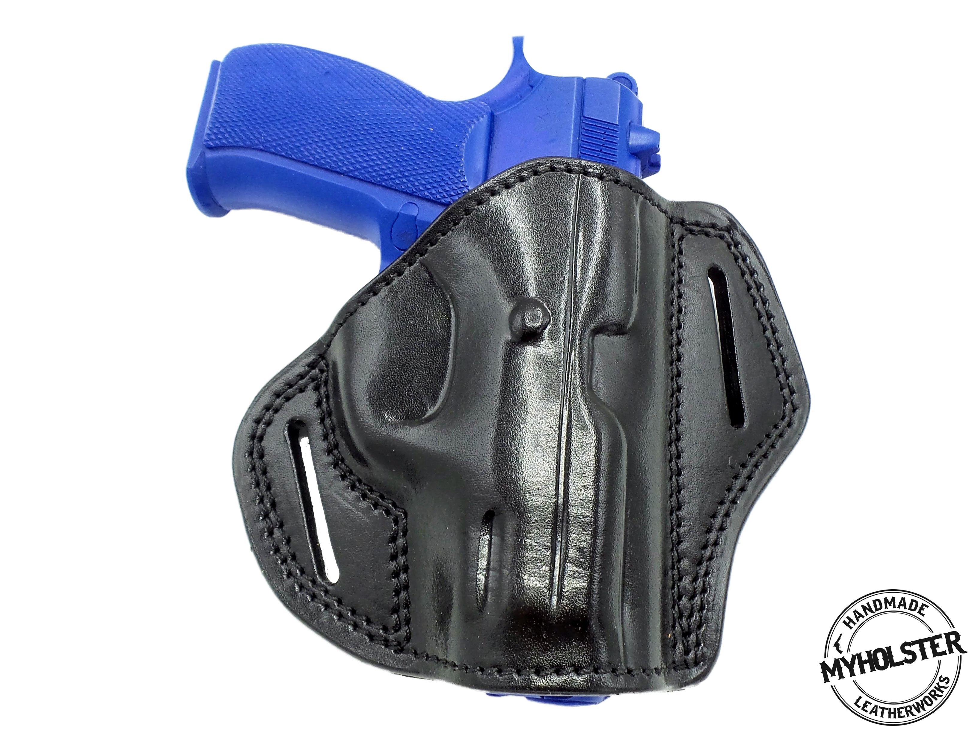 OWB Open Top Leather Belt Holster Fits SIG Sauer P229 - Picture 2 of 3