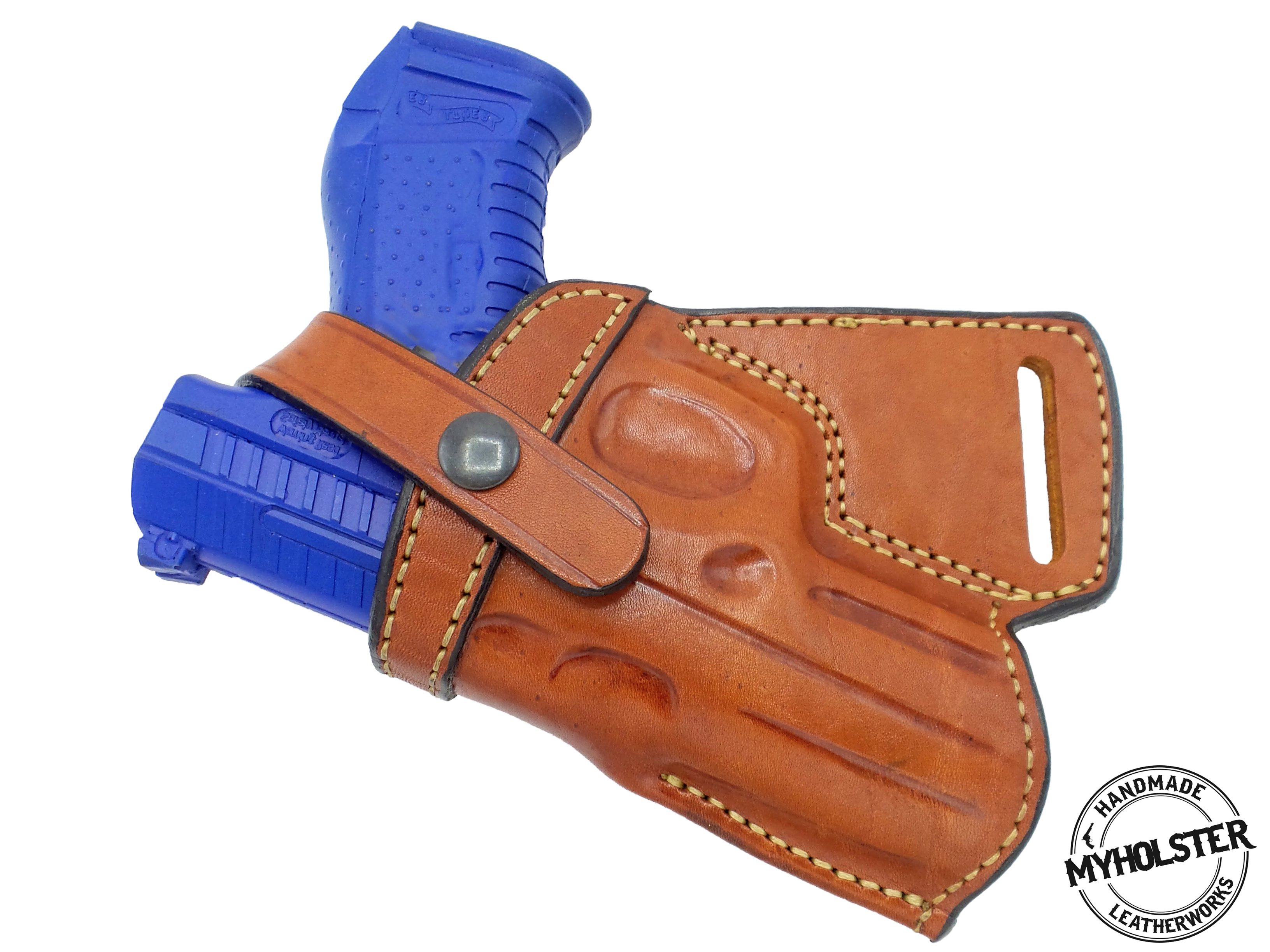 Leather SOB Holster with Thumb Break – Compatible w/ Sig Sauer P226R DAK W/RAILS - Picture 3 of 3