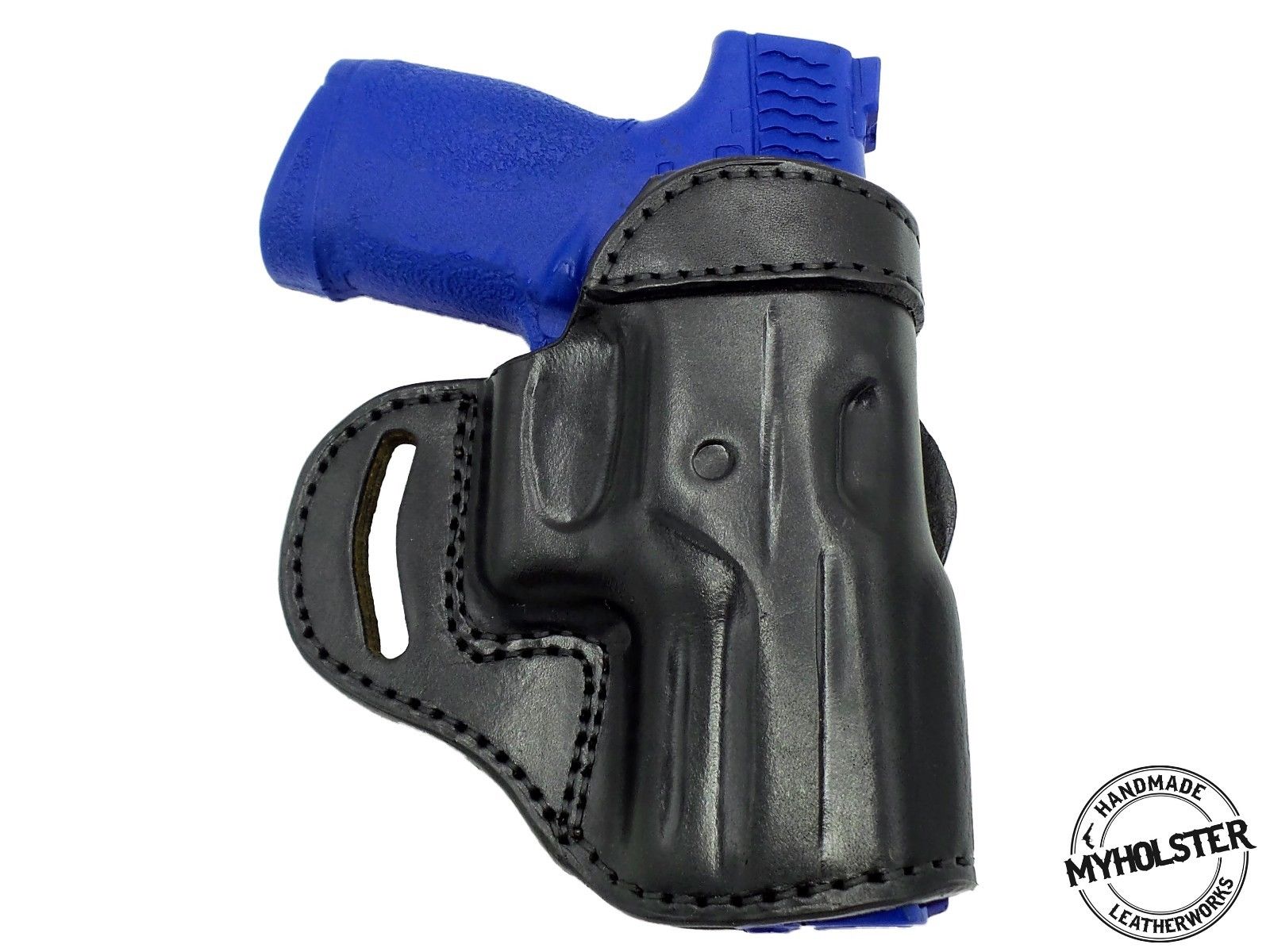 Funda de cuero OWB Open Top Cross-draw compatible con Smith & Wesson 6906 - Imagen 4 de 4
