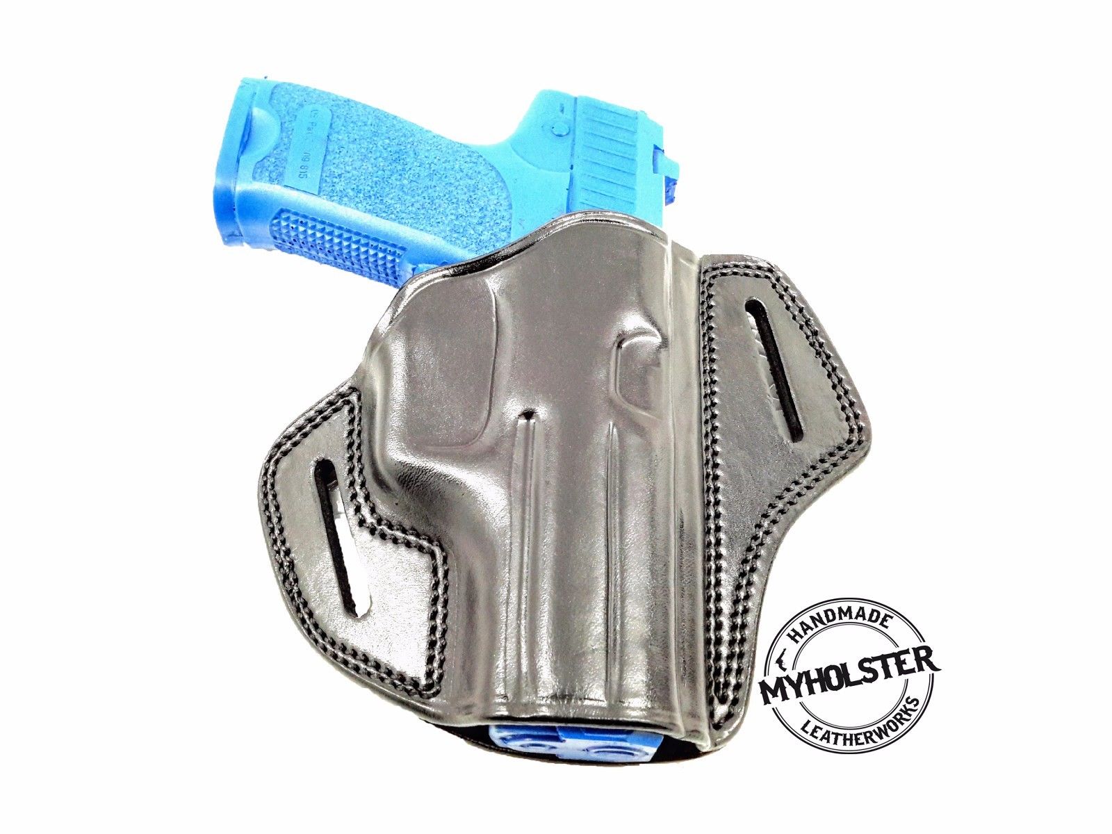 WB Open Top Concealable Leather Belt Holster Compatible W/ Canik METE MC9 - Picture 2 of 2