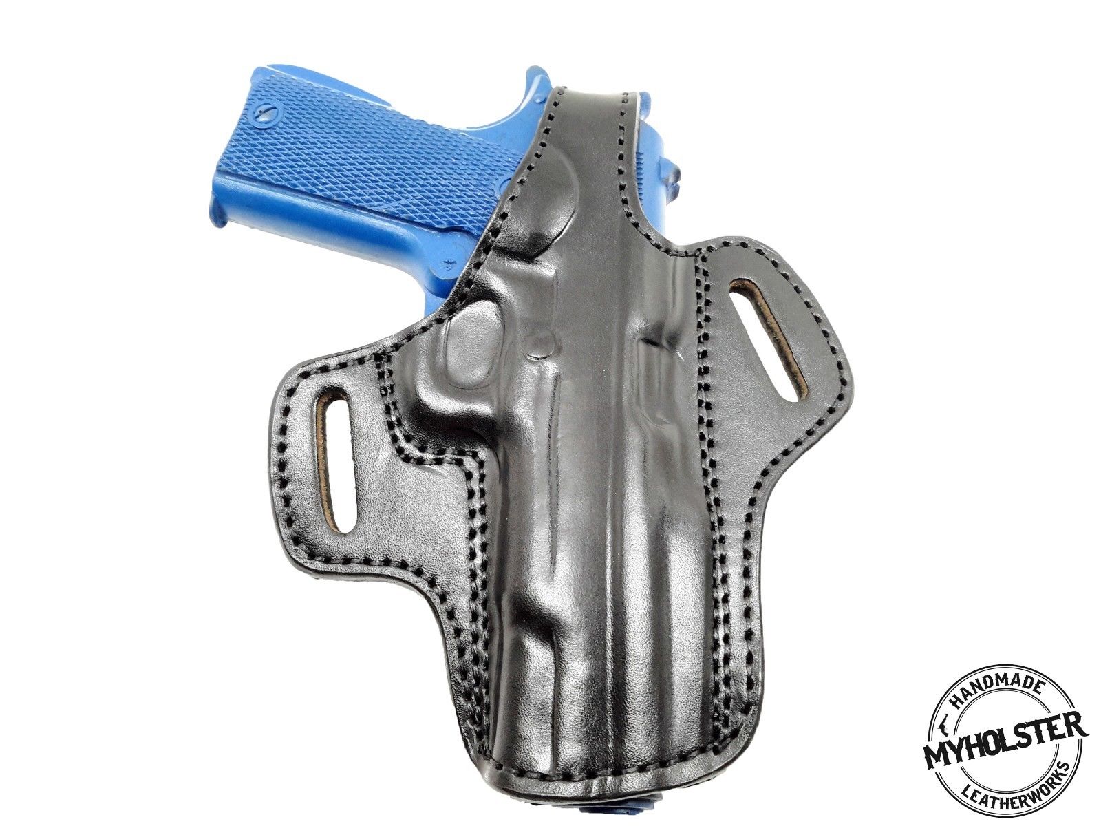 OWB Thumb Break Leather Belt Holster Fits Springfield 1911 Range Officer - Picture 4 of 5