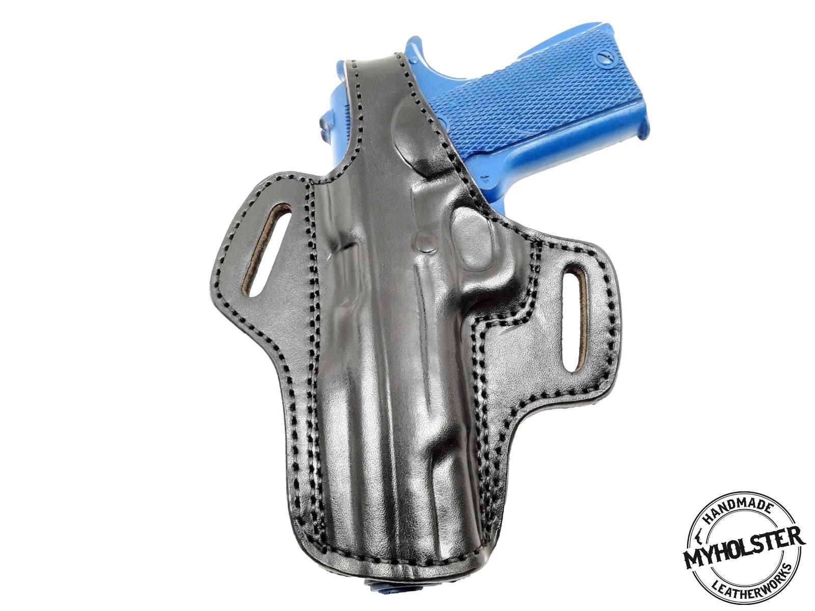 OWB Thumb Break Leather Belt Holster Fits Springfield 1911 Range Officer - Picture 5 of 5