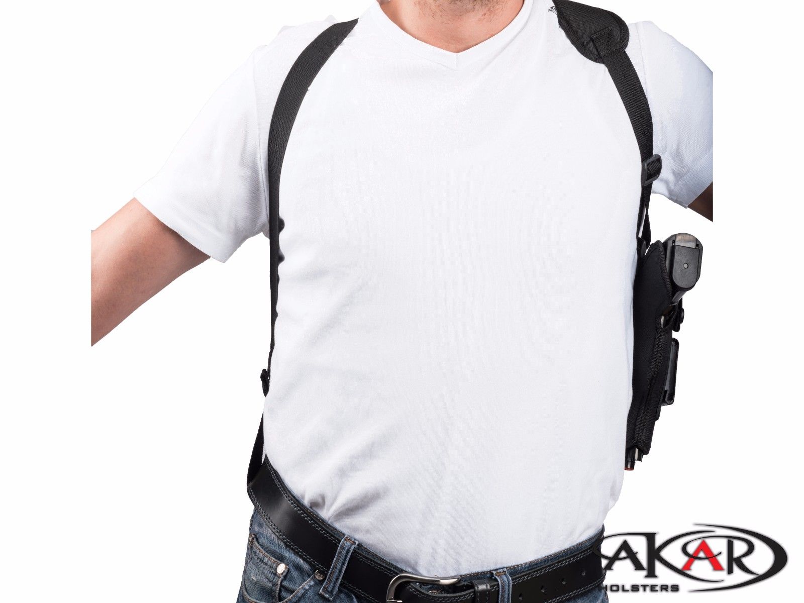 Vertical Carry Shoulder Holster Nylon, Thumb Break Compatible W/ Ruger LCP