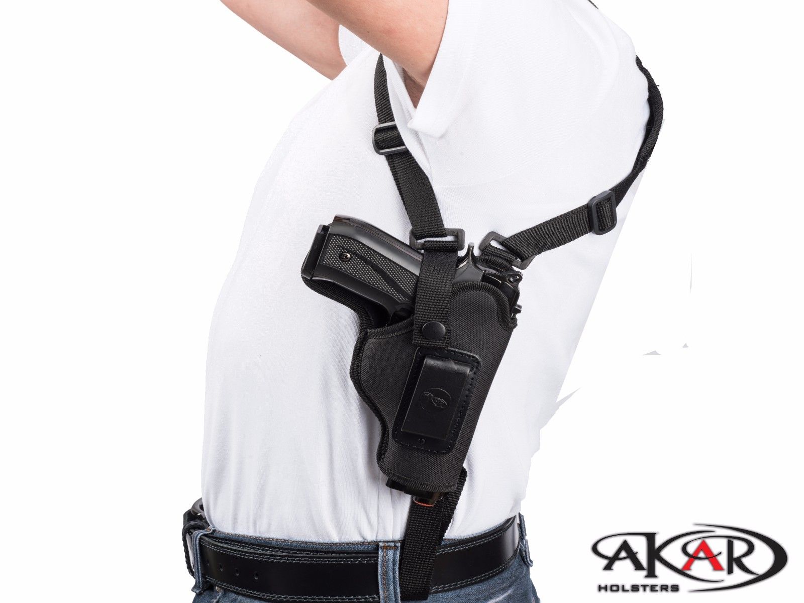 Vertical Carry Shoulder Holster Nylon, Thumb Break Compatible W/ Ruger LCP