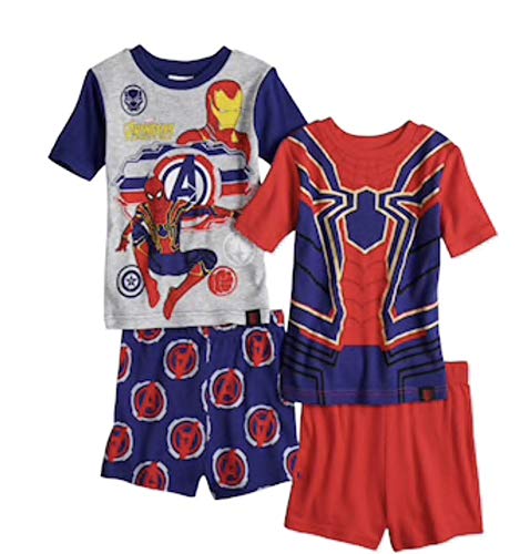 Marvel Avengers Boy's Infinity War Spider-Man, Iron Man 4-Piece Pajama Set - Picture 2 of 3