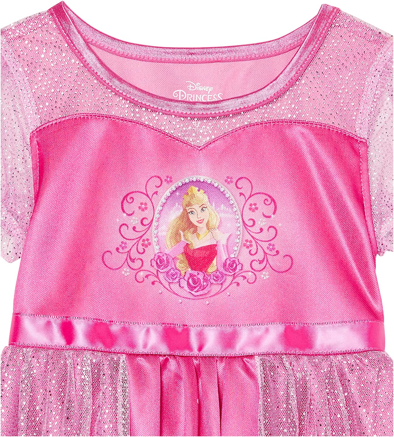 Sleeping Beauty Aurora Toddler Girl's Fancy Pink Tulle Nightgown - Picture 8 of 9