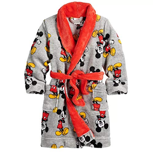 Gray Robe Mickey Mouse Toddler Boys Minky Fleece Bathrobe