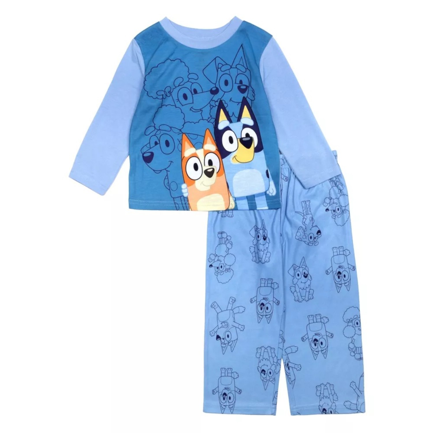 Juego de pijama azul manga larga Bluey, Bingo and Friends para niños pequeños - Imagen 7 de 8