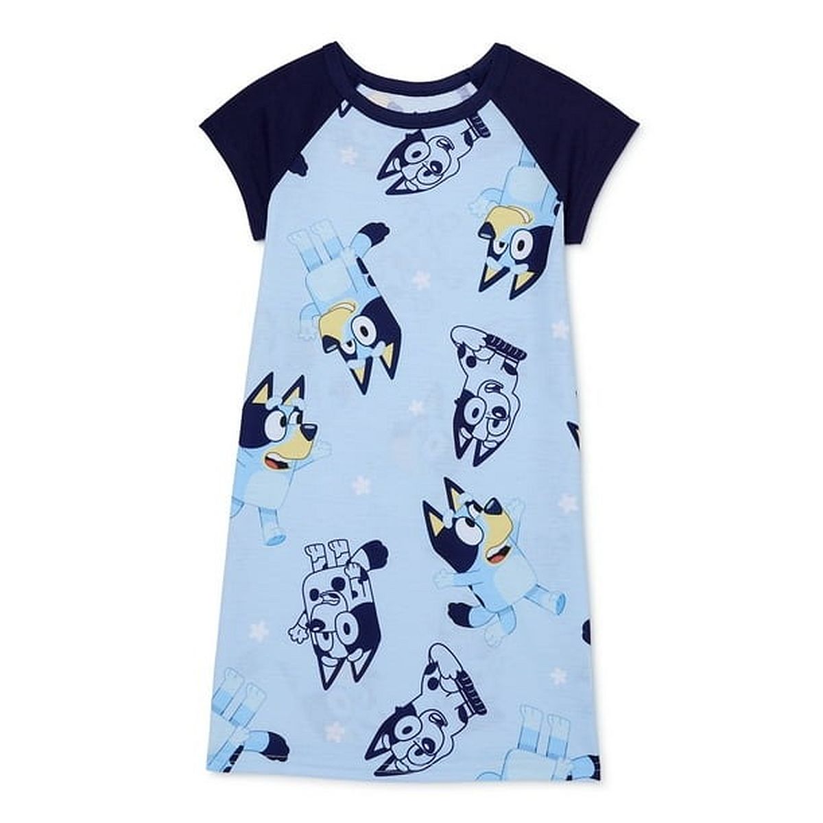 Bluey Heeler Puppy Dog Girl's Blue Short-Sleeved Nightgown, Gown - Picture 7 of 8