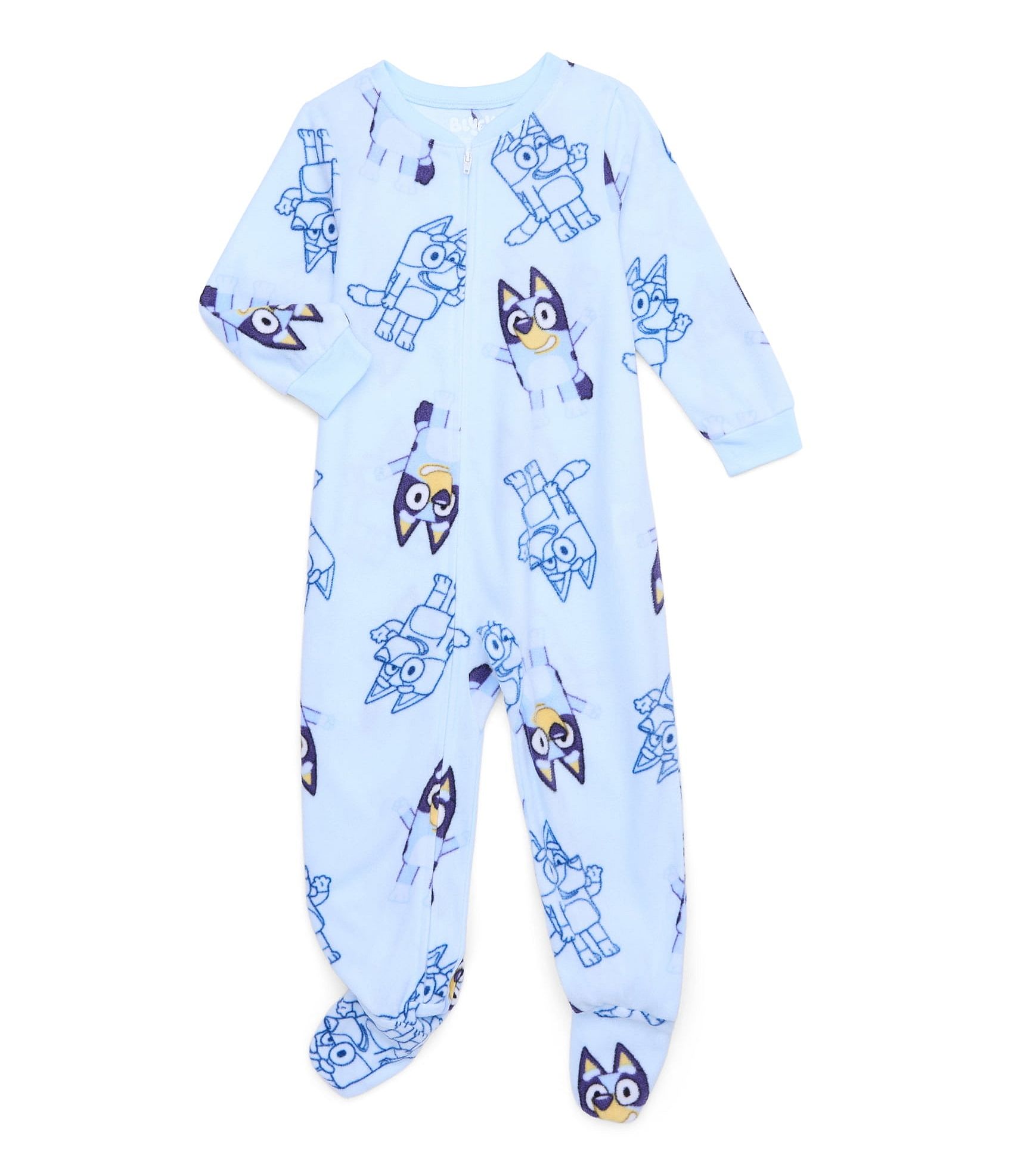Bluey Toddler Boy's Character Silhouette Print Fleece Footed Pajama Sleeper - Picture 9 of 10