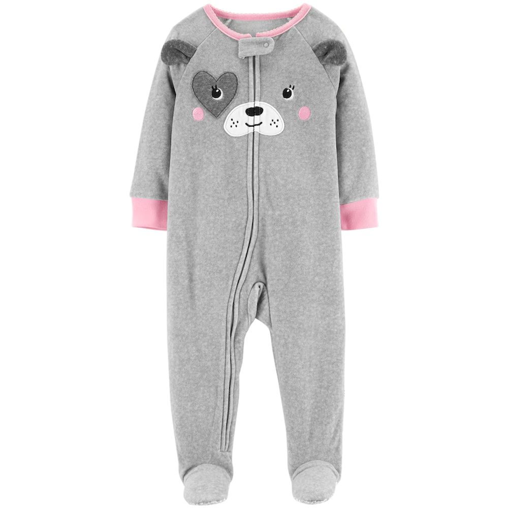 Carter/'s Toddler Girl/'s Puppy Dog Face Gray Fleece Blanket Pajama Sleeper