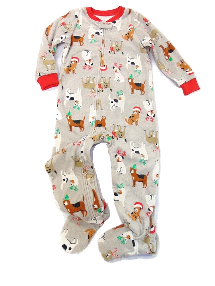 Carter's Toddler Christmas Dog, Puppy Print Fleece Footed Pajama Sleeper
