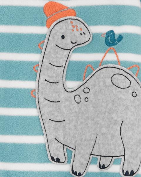 Pijama Carter's Dinosaurio Niño Pequeño Polar Rayas Dino Pies Dormir - Imagen 5 de 11