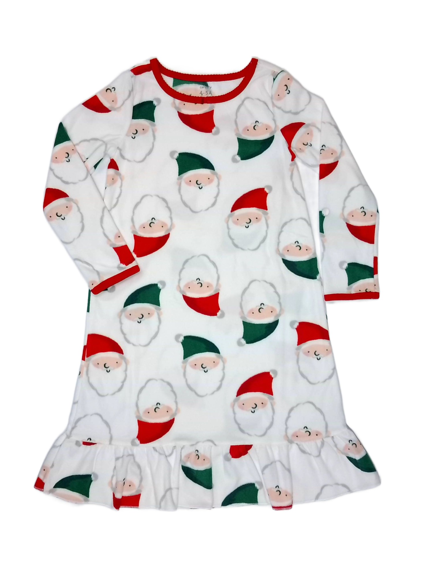 Carter's Girl's Soft Fleece Santa Claus Christmas Holiday Nightgown, Gown - Picture 3 of 8