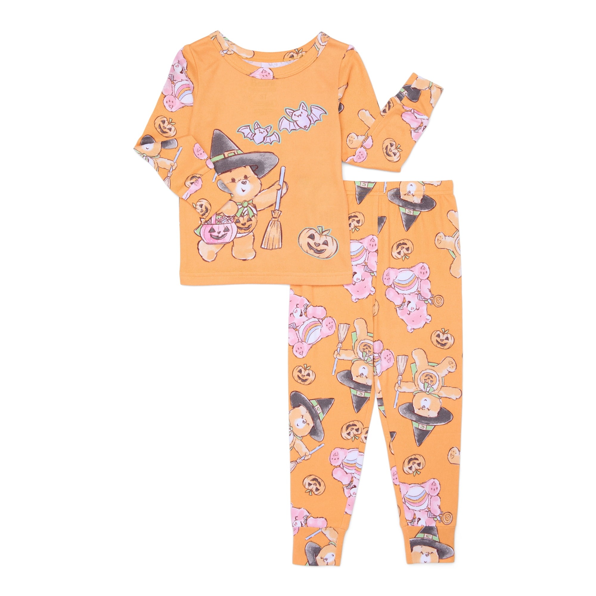 Care Bears Toddler Girl's Character Orange Halloween Pajama Set - Picture 7 of 8