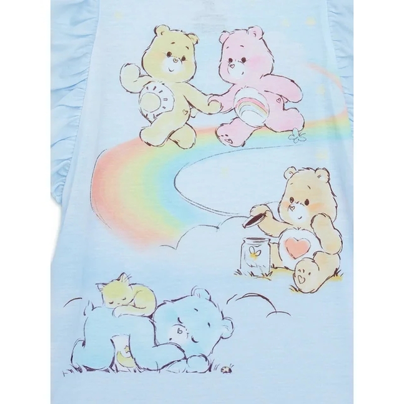 Care Bears Kleinkind Mädchen blau flatternder Ärmel Nachthemd, Kleid - Bild 4 von 10