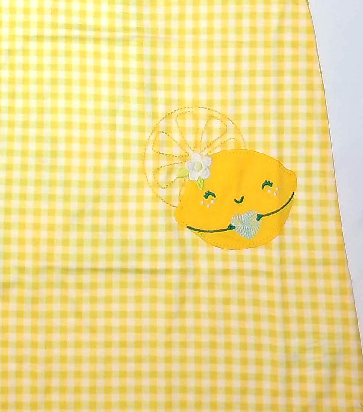 Carter's Toddler Girl's Lemon Checkered Print Nightgown, Gown Set - Picture 6 of 9