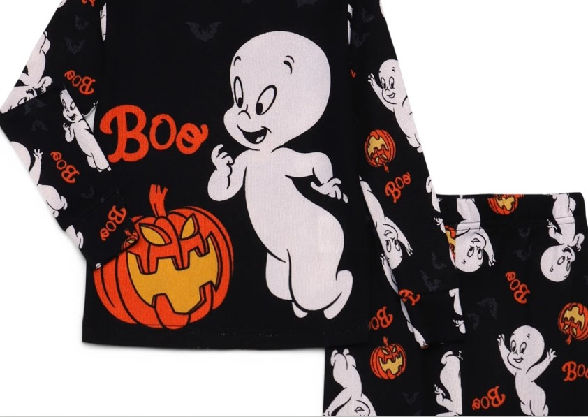 Casper The Friendly Ghost and Jack-O-Lantern Toddler Kids Halloween Pajama Set