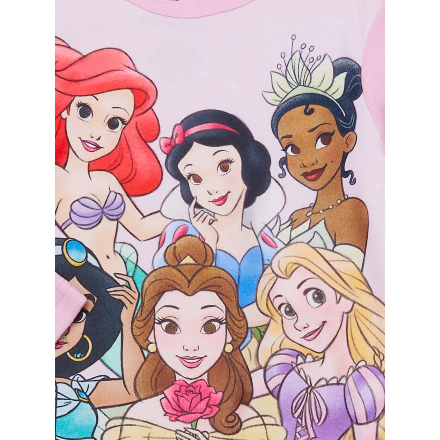 Disney Princess Girl's Multi Character Pink Soft Long-Sleeved Pajama Set - Picture 4 of 10