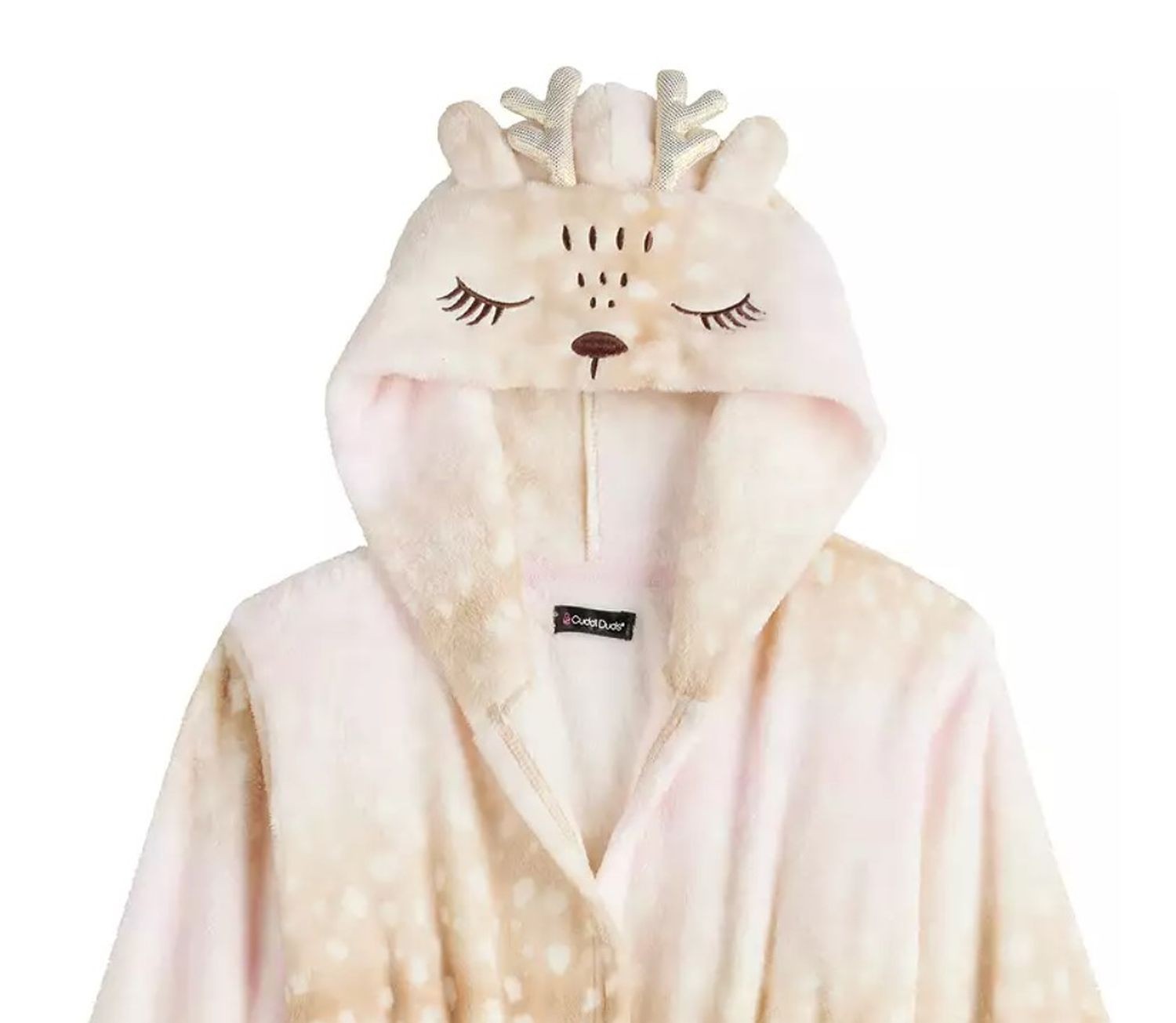 Girl's Deer Fawn Soft Plush Fleece Costume Style Hooded Bathrobe, Robe - Picture 10 of 10