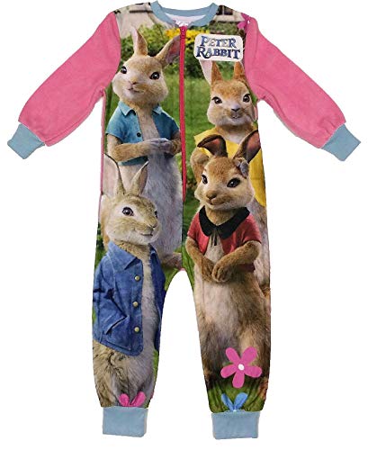 Mädchen Peter Rabbit Figur Fleece Schlafanzug ohne Fuß - Bild 2 von 3