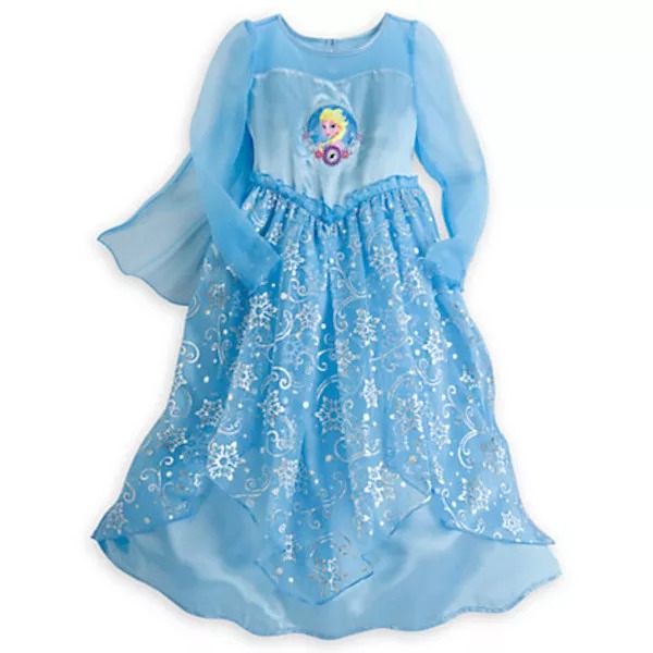 Disney Frozen Elsa Fancy Deluxe Girl's Costume Character Nightgown, Gown - Picture 4 of 9