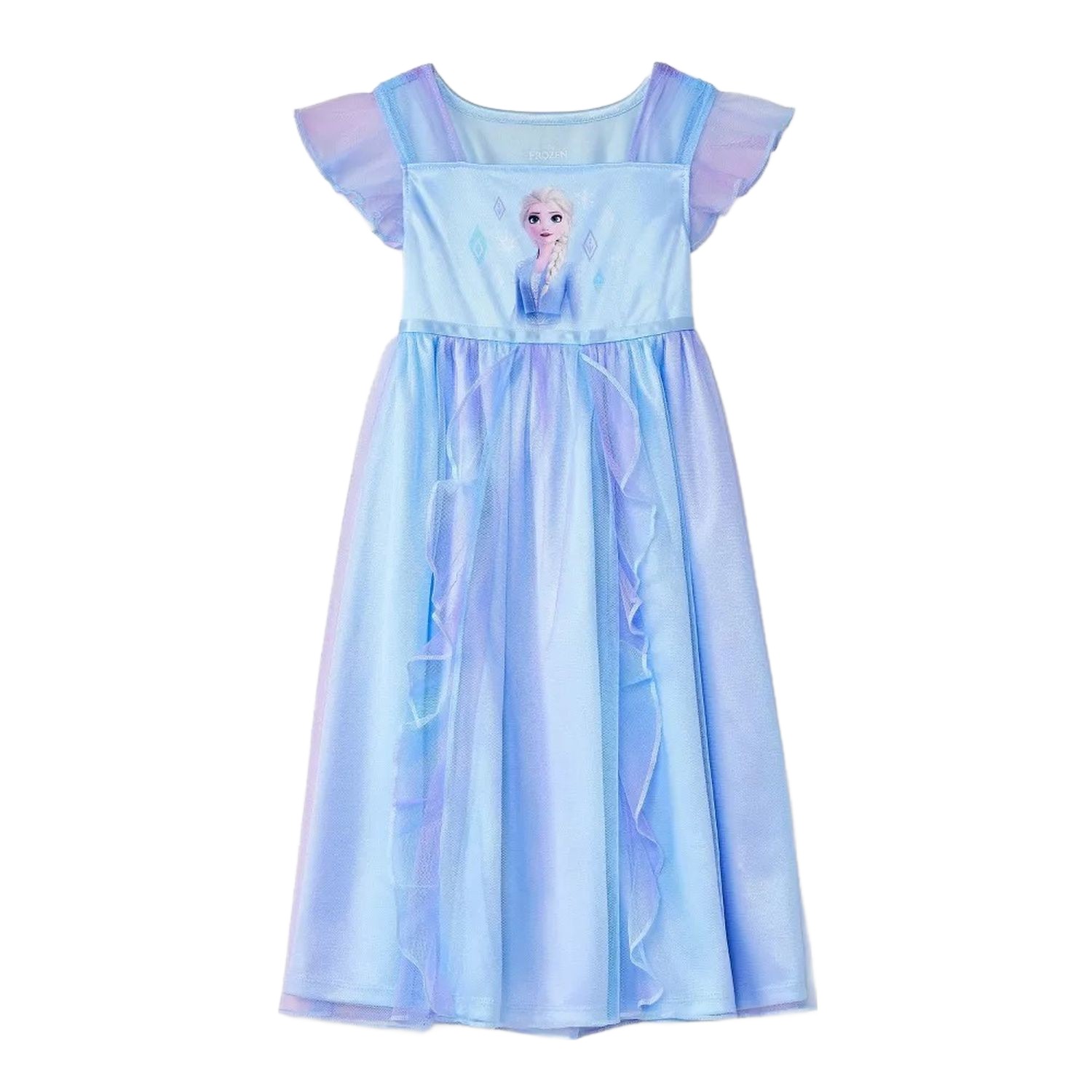 Frozen Elsa Kleinkind Mädchen blau, lila Satin und Tüll ombre Nachthemd, Kleid - Bild 10 von 12