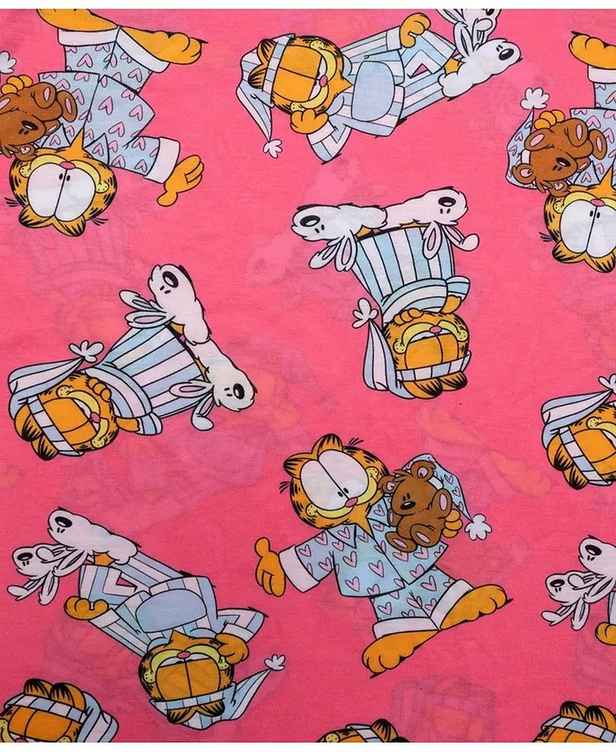 Garfield Bedtime Pajamas and Bunny Slippers Print Pink Girl's Nightgown - 第 4/8 張圖片