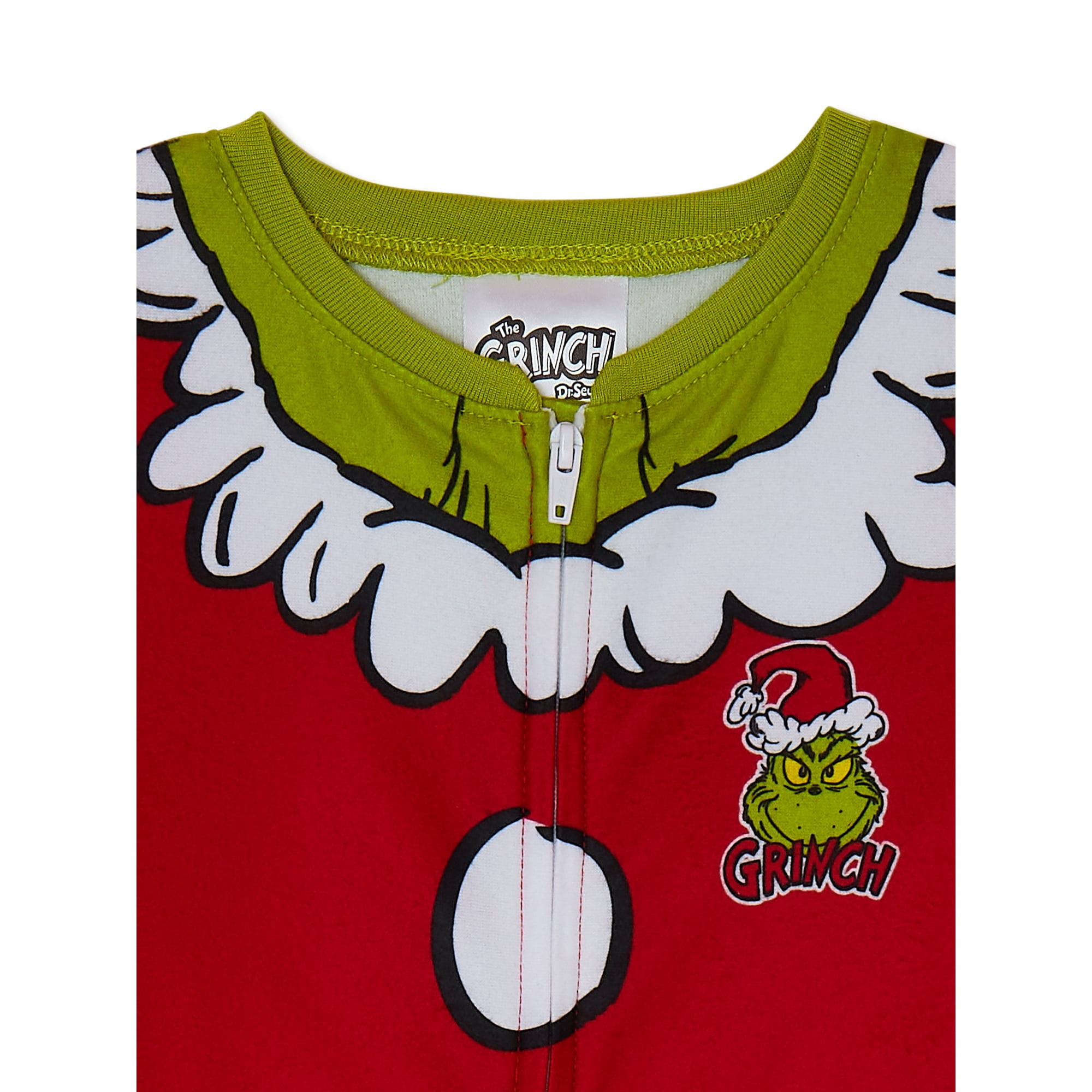 The Grinch Toddler Boy's Girl's Costume Footed Christmas Pajama Sleeper - Picture 8 of 8