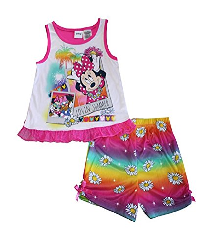 Minnie Mouse Mädchen Tank Sleeve Top und Shorts 2 Stück Pyjama Set - Bild 2 von 3