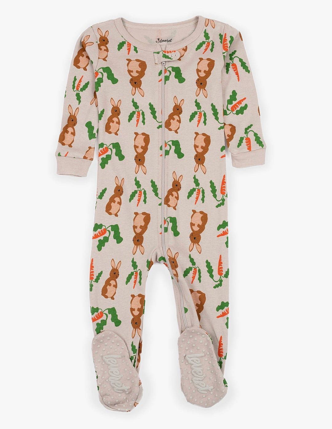 Toddler Boy's, Girl's Bunny Rabbit Easter Cotton Footed Pajama Sleeper - Picture 5 of 10