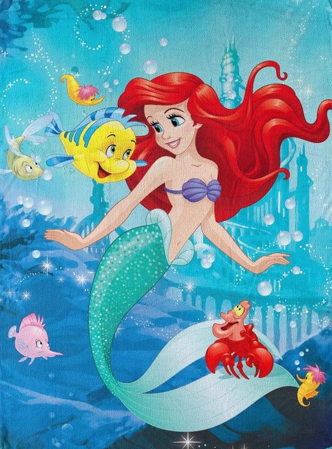 Little Mermaid/Ariel Micro Raschel Throw Blanket, 46