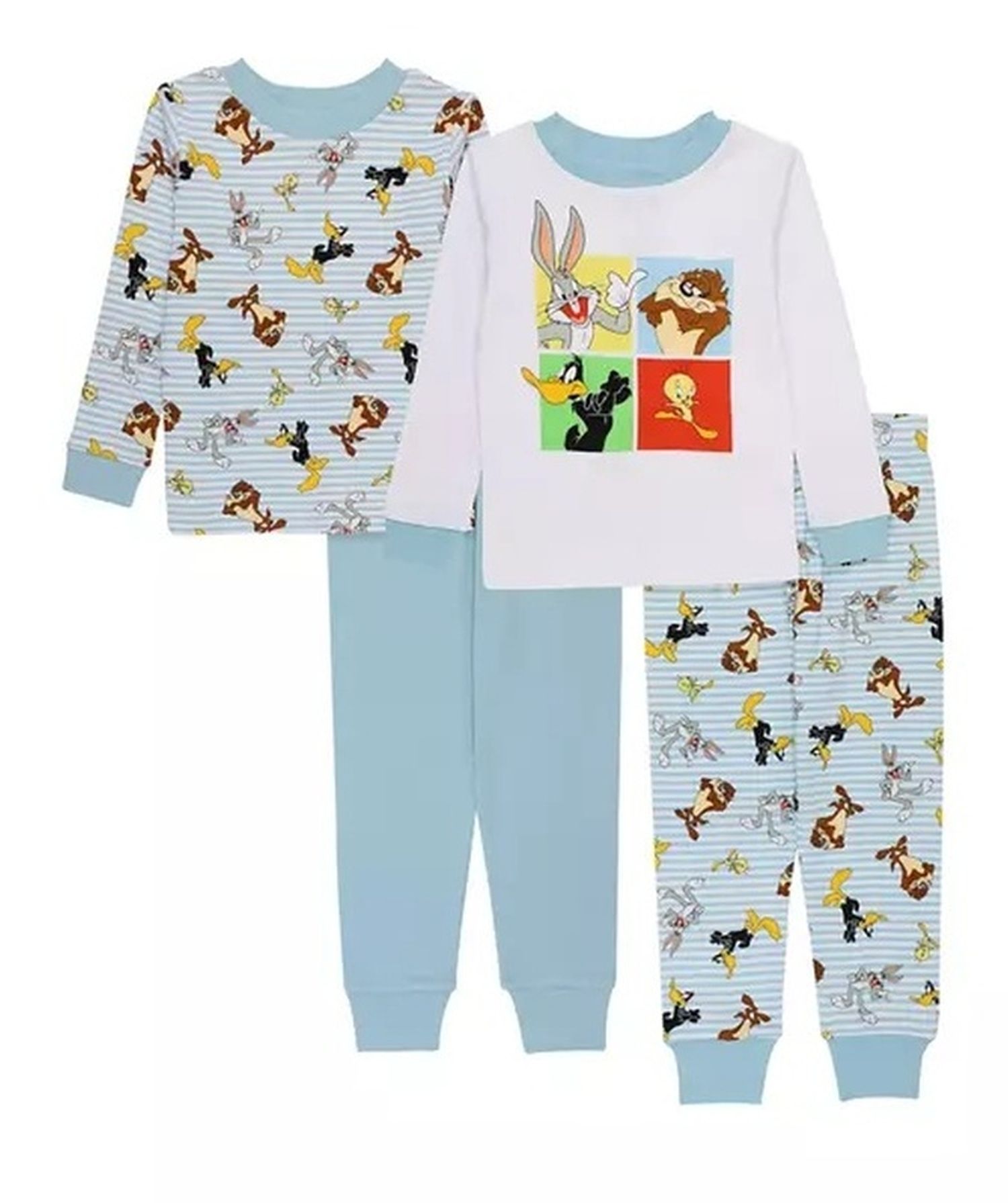 Looney Tunes Character Toddler Boy’s 4-Piece Cotton Pajama Set
