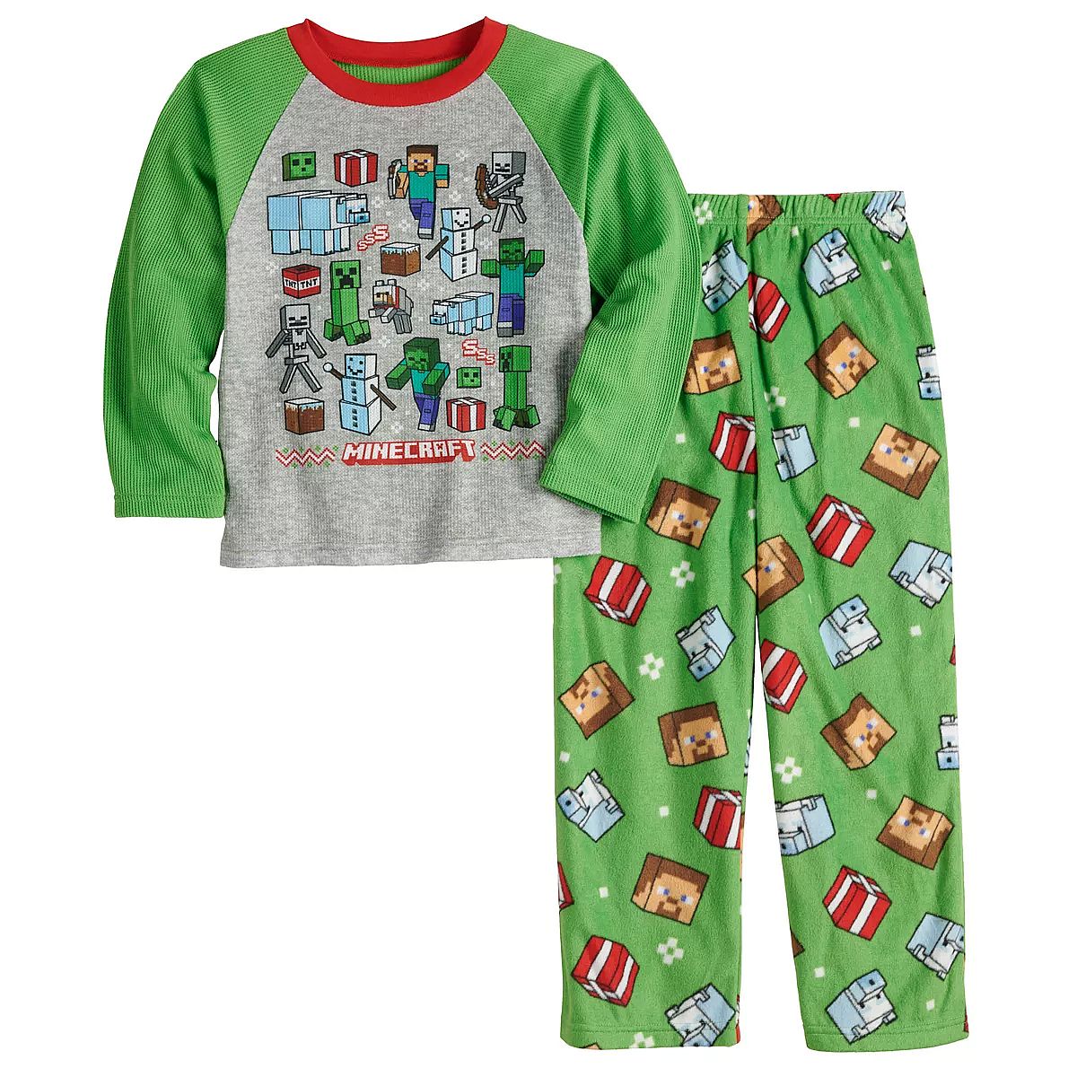 MInecraft Character Thermal and Fleece Christmas Holiday Pajama Set | eBay