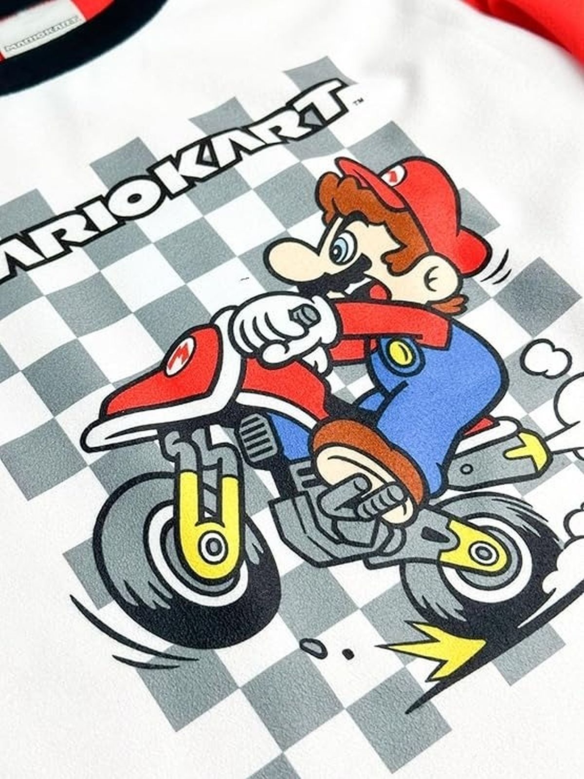 Super Mario Kart Boy's Checkered Flag Race Fleece Pajama Set - Picture 10 of 10